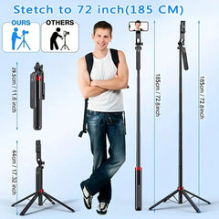 360°  Portable Camera Tripod with Wireless Bluetooth Remote