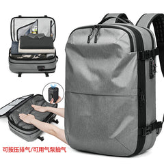 Vacuum compression backpack Men's backpack Large capacity business trip computer bag multi-function travel bag compression bag